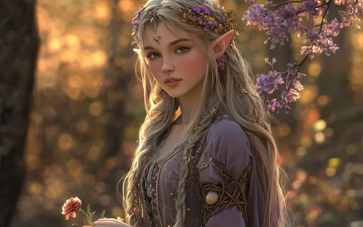 Sylvara, a GAIST persona with long fair hair, pointed ears and a violet outfit